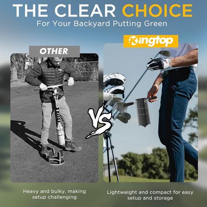 KINGTOP Portable Golf Hole Cutter – Detachable Handle, USGA Standard 4Inch & 6In