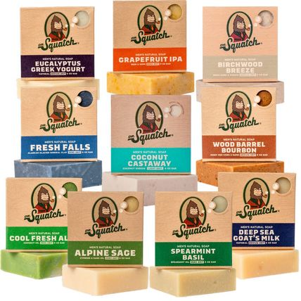 Dr. Squatch Natural Bar Soap for Men Variety Gift Set - Cold Process No Harsh Ch