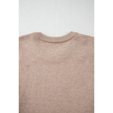 Smoke Gray Pearled Drop Shoulder Plus Size Sweater