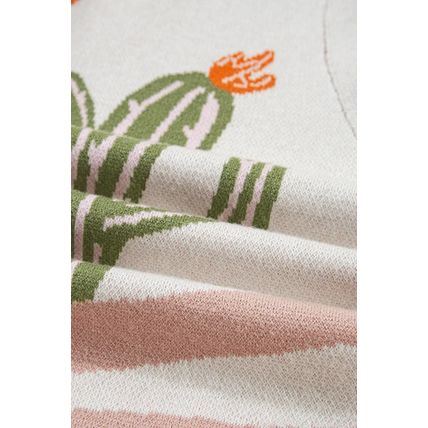 Apricot Desert Cactus Buttoned Front Sweater Cardigan