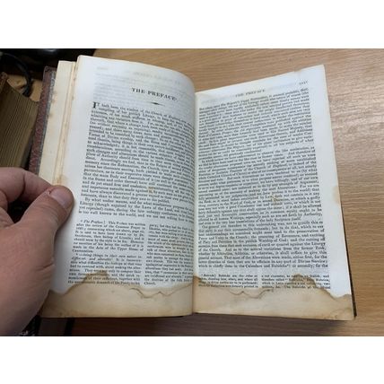 1824 The Book Of Common Prayer In Two Volumes 2.7kg Leather Books (EV3)
