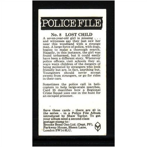 Brook Bond Police File LOST CHILD No 8 Mint
