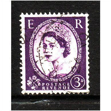 GREAT BRITAIN 1952 SG520 QEII TUDOR 3d DEEP LILAC FINE USED #2