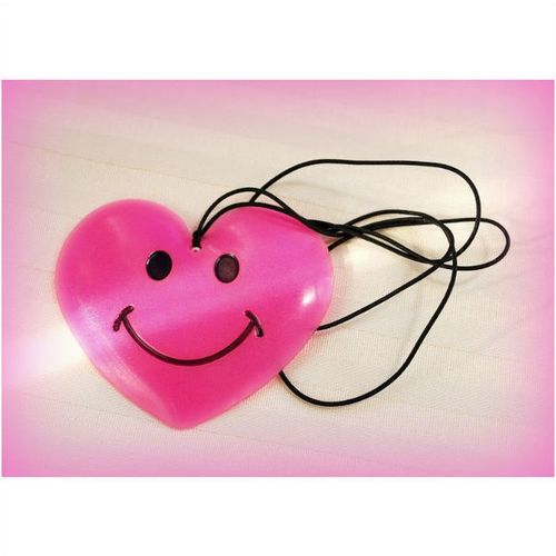 Pre Loved Style Necklace Pink Smiley Face Love Heart Charm Jewellery 1746