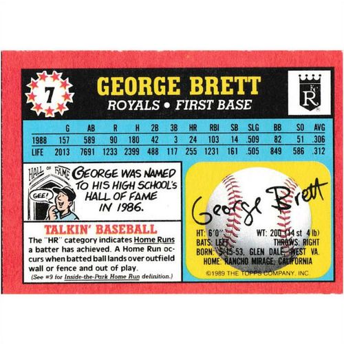 1989 Topps United Kingdom Minis - #7 - George Brett