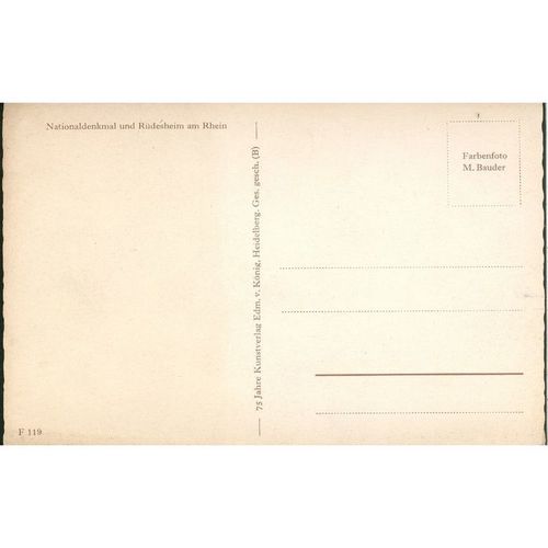 Germany Postcard - Nationaldenkmail und Rudesheim am Rhein