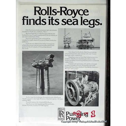 rolls royce limited 1977 finds sea legs marine division oil vintage ad