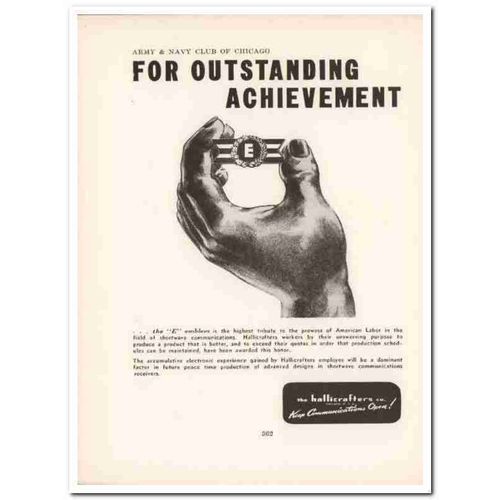 hallicrafters company 1943 outstanding achievement ww2 vintage ad
