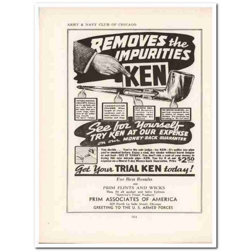 prim associates of america 1943 ken removes impurities vintage ad