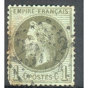 France 1863 - SG102 - 1c green - Napoleon 111 Head With Laurel Wreath - used