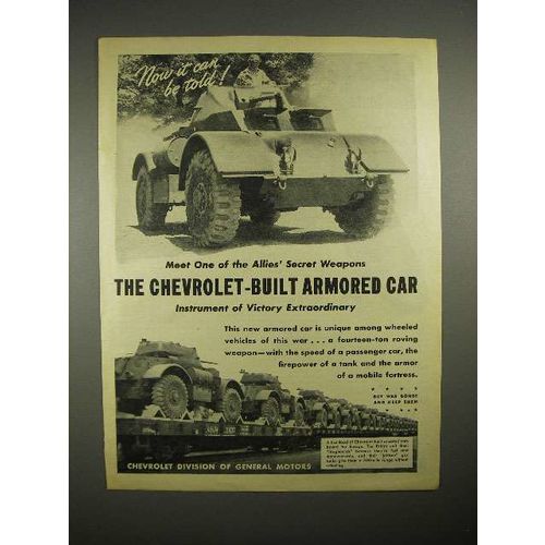 1944 WWII Chevrolet Armored Car Ad - Staghounds