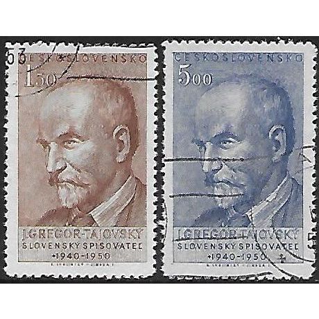 Mi 636/7: Tenth Anniversary of the Death of Gregor-Tajovský (Slovak Author).