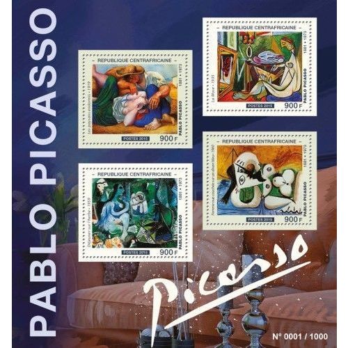 CENTRAL AFRICA 2015 SHEET MNH PABLO PICASSO ART PAINTINGS ARTE PINTURAS 4