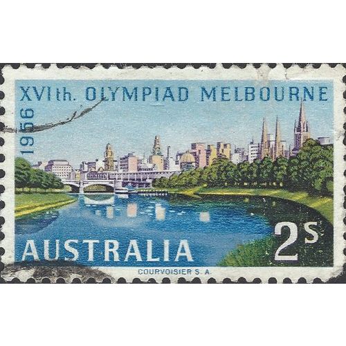 AUSTRALIA, OLYMPICS, Melbourne, blue 1956, 2/-, #2