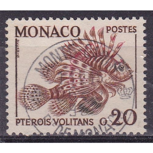 MONACO 1960 MARINE LIFE 20c LIONFISH USED SG675