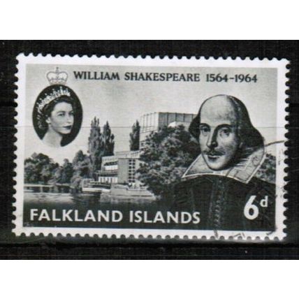 1964 Falkland Islands Sc# 149 used - Shakespeare 6d