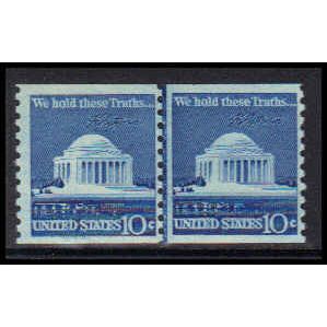 1520 10c Jefferson Memorial Barely Clears MNH CLP W1673