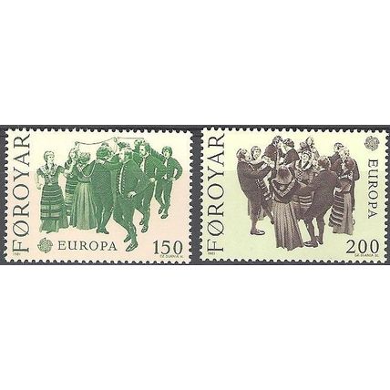 Foroyar 1981 Michel 63 - 64 Neuf ** Cote (2013) 1.25 Euro Europa CEPT Folklore
