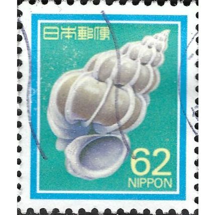 JAPAN, MOLLUSC, Precious wentletrap, Epitonium scalare, blue-green 1989, 62¥, #2