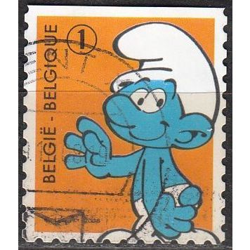 Belgique 2008 COB 3814 O Cote (2016) 1.80 € Schtroumpf orange Cachet rond