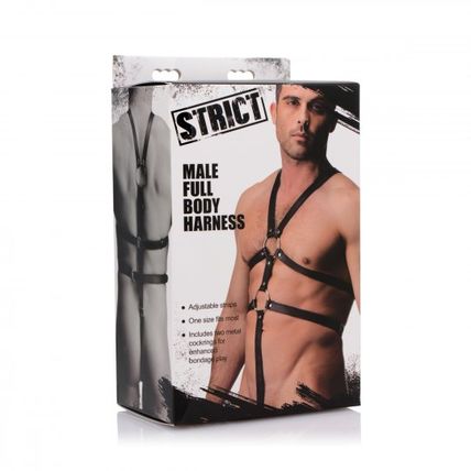 Male Full Body Harness Strict Faux Leather Bondage BDS&M Penis Ring BDSM S&M NEW