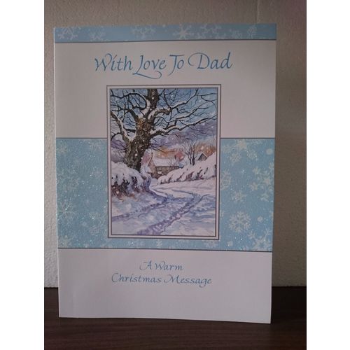 Large Christmas Cards - With Love Dad (Glitter Card) 05 - **** CLEARANCE ****