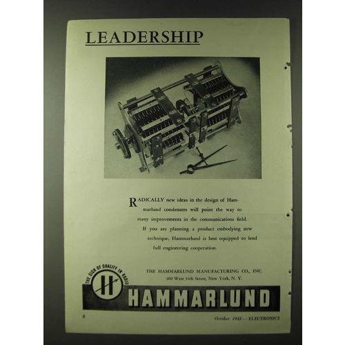 1943 Hammarlund Condensers Ad - Leadership
