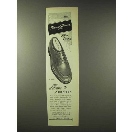 1948 French Shriner Shoes Ad - Allergic to Rubbers?