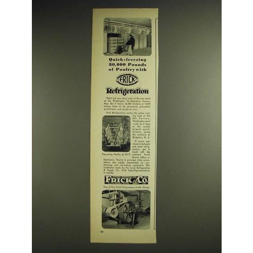 1948 Frick Refrigeration Ad - Quick-freezing 80,000 pounds of poultry
