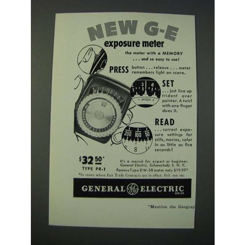 1948 General Electric DW-58 Exposure Meter Ad