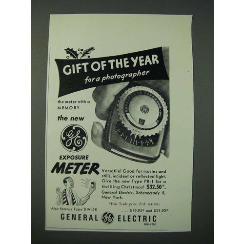 1948 General Electric DW-58 Exposure Meter Ad - Gift of The Year