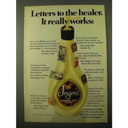 1971 Jergens Extra Dry Skin Lotion Ad - To the Healer