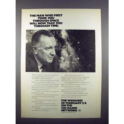 1972 CBS Radio Twenty-First Century Ad, Walter Cronkite
