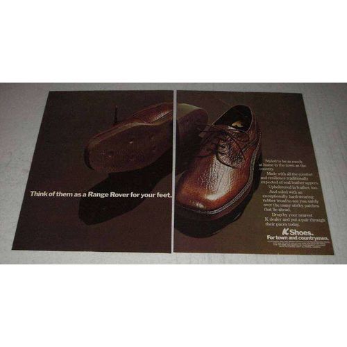 1977 K Shoes Red Pike Shoes Ad - Range Rover for Feet