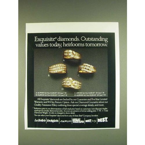 1985 Best Company Jewelers Ad - Exquisite diamonds. Outstanding values today