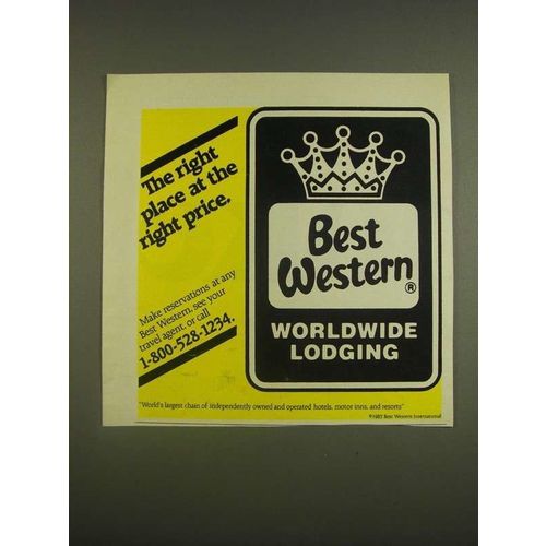 1985 Best Western Hotel Ad - The right place at the right price