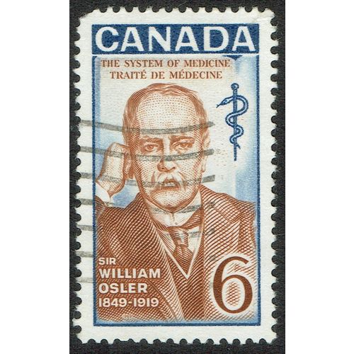 Canada 1969 50th Death Anniv W Osler 6c Blue & Chestnut Fluorescent SG637a GU