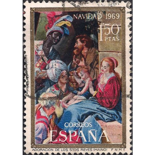 SPAIN, Natividad, gold edge 1969, 1.50 Ptas