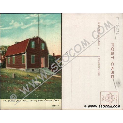 CT New London Postcard Old Nathan Hale School House ct_box4~2076