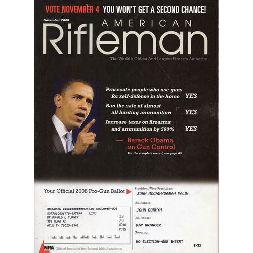 American Rifleman November 2008 Your Official 2008 Pro-Gun Ballot