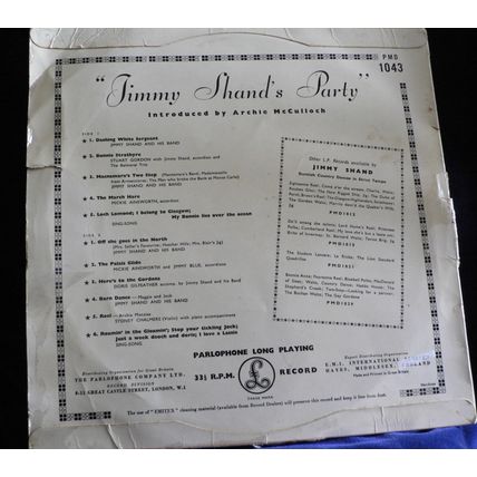 Jimmy Shand's Party - 33 1⁄3 rpm 10" Parlophone LP