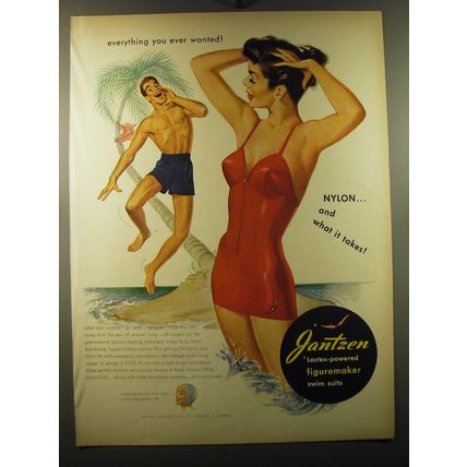 1950 Jantzen Figuremaker swim Suits Ad - art by Pete Hawley