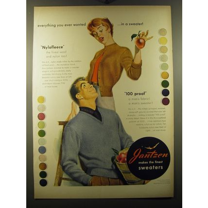 1950 Jantzen Sweaters Ad - art by Pete Hawley - Everyhing you ever wanted