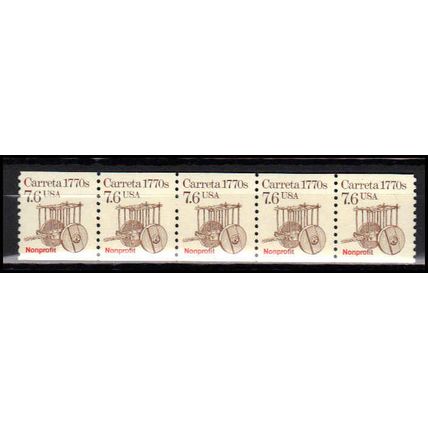 2255 7.6c Carreta Fine MNH Dry Gum PNC 1/5 X2959