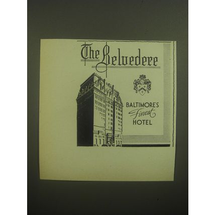 1946 The Belvedere Hotel Ad - The Belvedere Baltimore's finest hotel