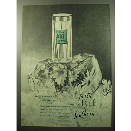 1950 Lentheric Tweed Icicle Perfume Advertisement - a little glacier
