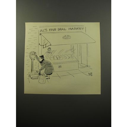 1950 Cartoon by Robert Day - Al's fair deal market