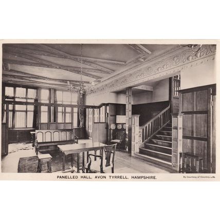 Panelled Hall Avon Tyrrell Hampshire Real Photo Postcard