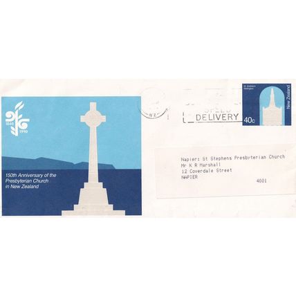 150th Anniversary of New Zealand Presbyterian Church FDC Cover