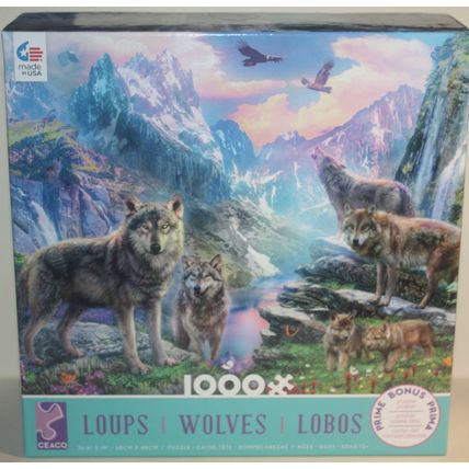 2018 Ceaco Wolves - Mountain Scene 1000 Piece Puzzle - Sealed